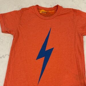 Aviator Nation Kids Red Tee with Blue Lightning Bolt